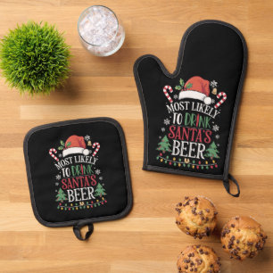 Am wahrscheinlichsten trinkt man Weihnachtsbiere,  Ofenhandschuh & Topflappen-Set