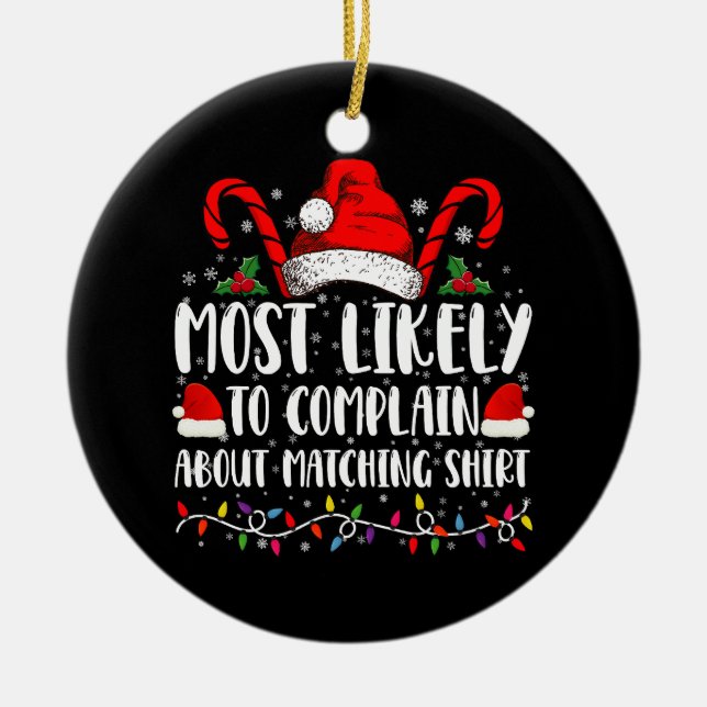 Am wahrscheinlichsten über Matching Shirt Xmas zu  Keramik Ornament (Vorne)