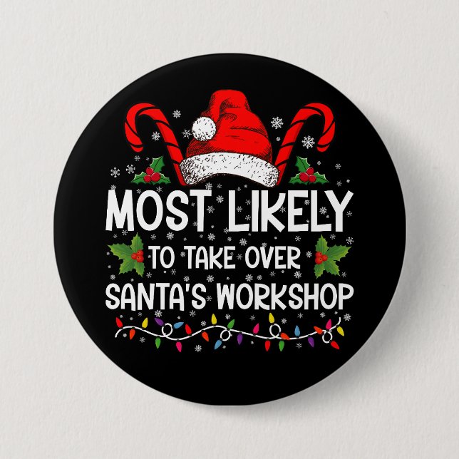 Am wahrscheinlichsten übernimmt Weihnachts-Worksho Button (Vorderseite)