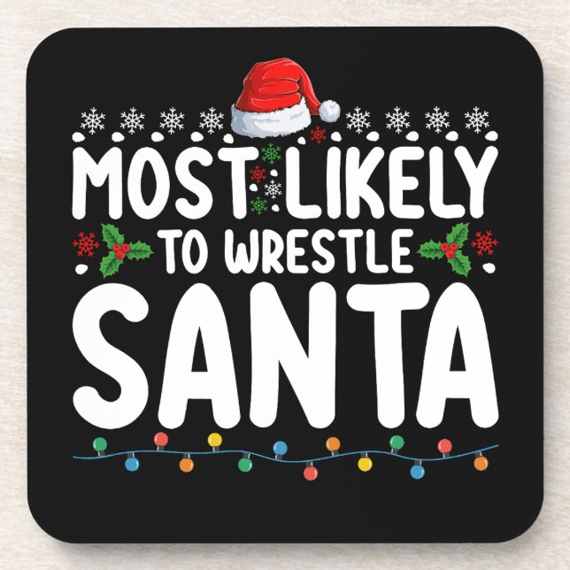 Am wahrscheinlichsten, um Weihnachts-Wrestling zu  Getränkeuntersetzer (Vorderseite)