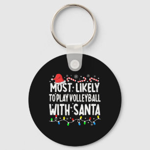 Am wahrscheinlichsten Volleyball spielen mit Santa Schlüsselanhänger