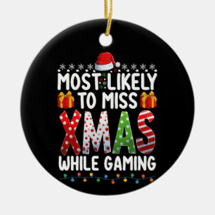 Am Wahrscheinlichsten Weihnachten Beim Spielen Von Keramik Ornament