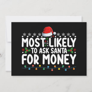 Am wahrscheinlichsten Weihnachten für Geld Fragen Einladung
