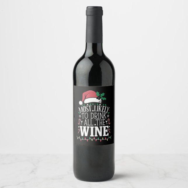 Am wahrscheinlichsten Weihnachten trinken die ganz Weinetikett (Vorderseite)