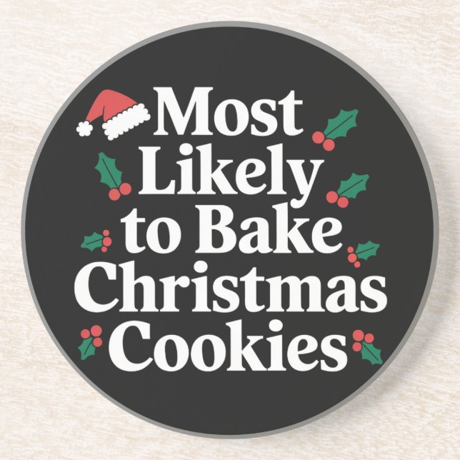 Am wahrscheinlichsten Weihnachts-Cookie-Familie ba Getränkeuntersetzer (Vorne)