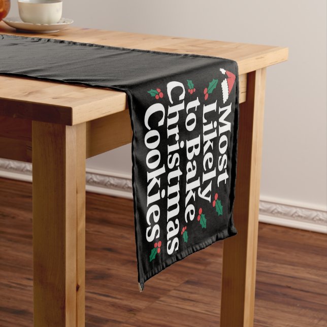Am wahrscheinlichsten Weihnachts-Cookie-Familie ba Kurzer Tischläufer (Beispiel)