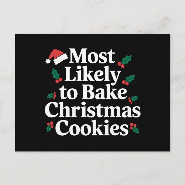 Am wahrscheinlichsten Weihnachts-Cookie-Familie ba Postkarte (Vorderseite)