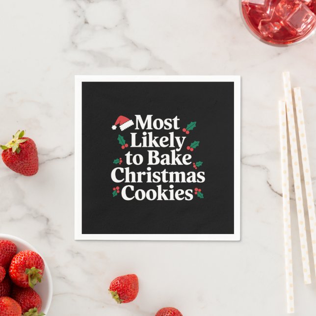 Am wahrscheinlichsten Weihnachts-Cookie-Familie ba Serviette (Beispiel)