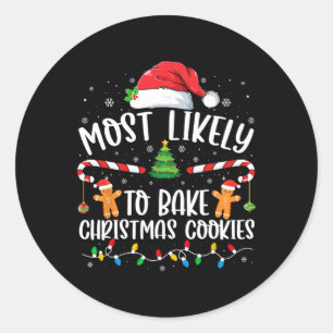 Am wahrscheinlichsten Weihnachts-Cookies Familie M Runder Aufkleber