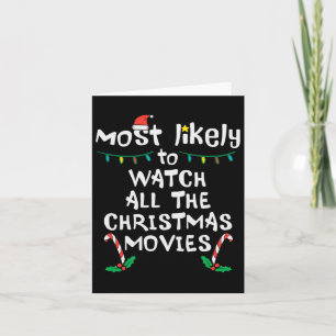 Am wahrscheinlichsten Weihnachts-Film Xmas Familie Karte