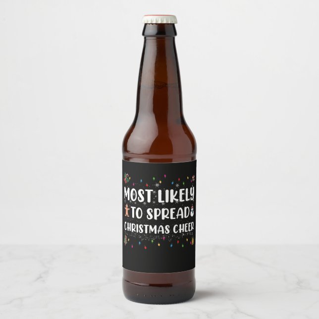 Am wahrscheinlichsten Weihnachts-Freude Familie We Bierflaschenetikett (Vorderseite)