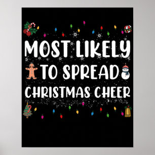 Am wahrscheinlichsten Weihnachts-Freude Familie We Poster