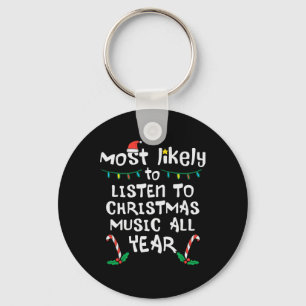 Am wahrscheinlichsten Weihnachts-Weihnachtsmusikfa Schlüsselanhänger