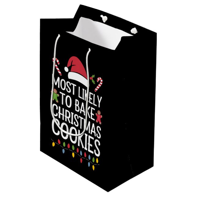 Am wahrscheinlichsten Weihnachtskekse backen Witzb Mittlere Geschenktüte (Vorderseite Schrägansicht)