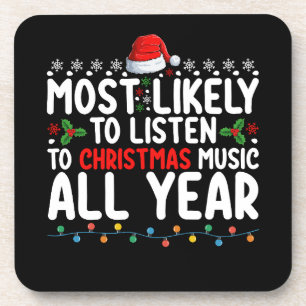 Am wahrscheinlichsten Weihnachtsmusik das ganze Ja Getränkeuntersetzer