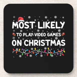 Am Wahrscheinlichsten wird an Weihnachten Videospi Getränkeuntersetzer