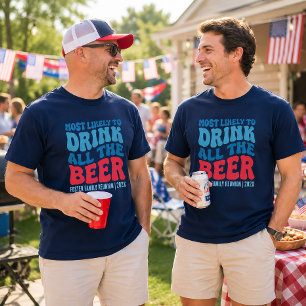 Am wahrscheinlichsten wird das ganze Bier getrunke T-Shirt