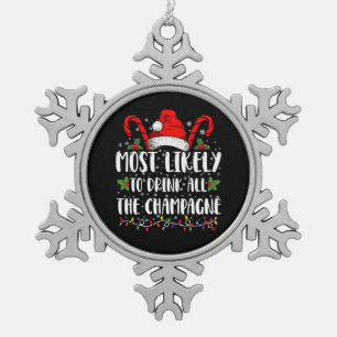 Am wahrscheinlichsten wird der ganze Champagner ge Schneeflocken Zinn-Ornament