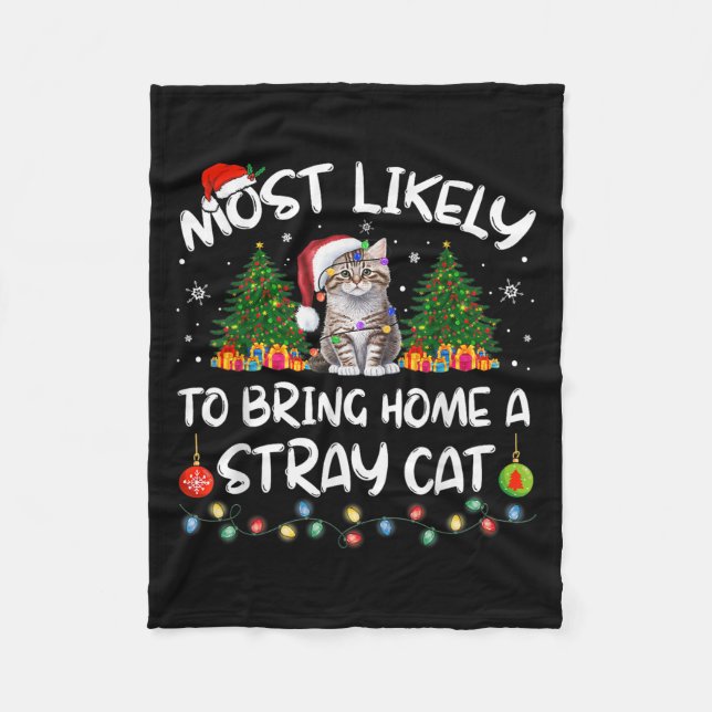 Am Wahrscheinlichsten Wird Ein Streunendes Katze M Fleecedecke (Vorderseite)