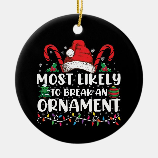 Am wahrscheinlichsten wird eine Weihnachtsfamilie  Keramik Ornament (Vorne)