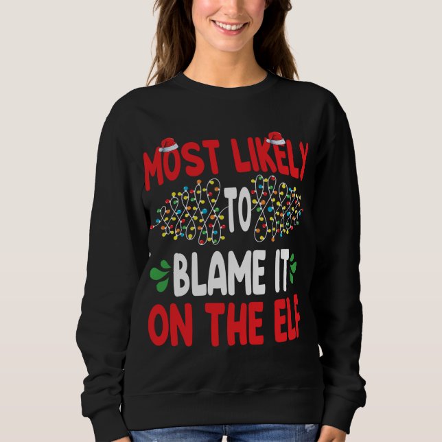 Am wahrscheinlichsten wird es auf dem Elf Santa Fa Sweatshirt (Vorderseite)
