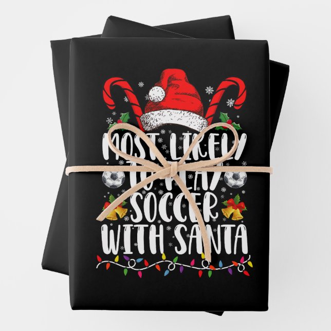 Am wahrscheinlichsten wird Fußball mit Weihnachtsf Geschenkpapier Set (Beispiel)