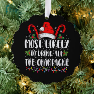 Am wahrscheinlichsten wird man das ganze Champagne Ornament Karte