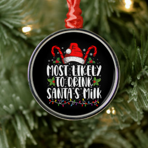 Am wahrscheinlichsten wird man Santa's Milch lusti Ornament Aus Metall