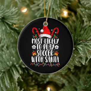 Am Wahrscheinlichsten Wird Mit Santa Family Xmas F Keramik Ornament