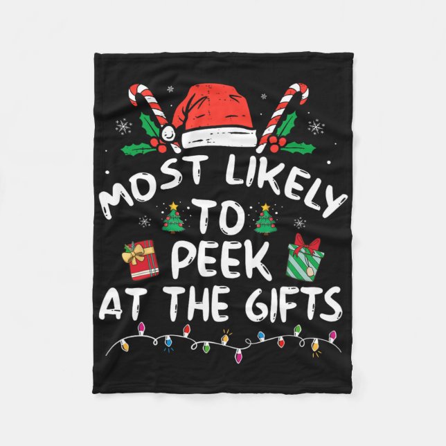Am wahrscheinlichsten wird Santa Christma Geschenk Fleecedecke (Vorderseite)