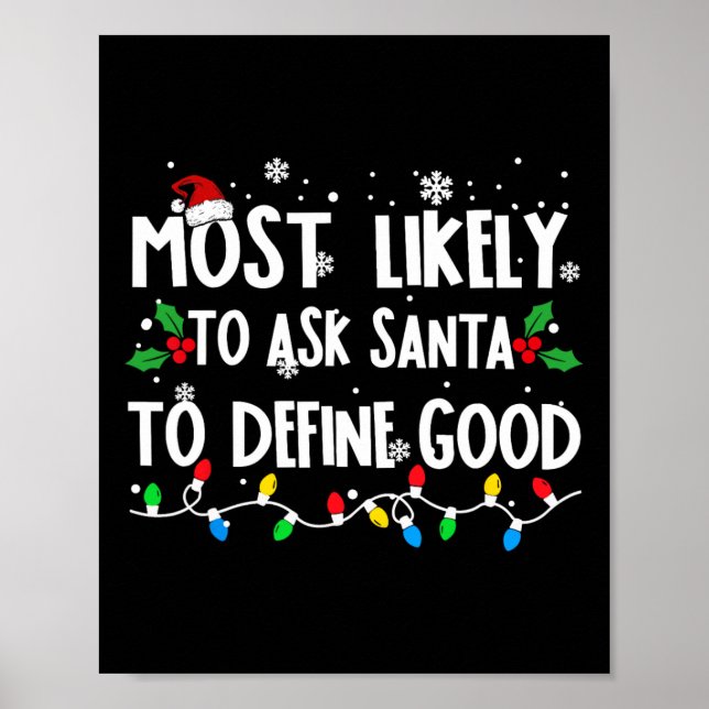 Am wahrscheinlichsten wird Santa gefragt, ein gute Poster (Vorne)