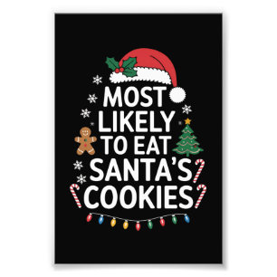 Am Wahrscheinlichsten wird Santa Kekse essen Famil Fotodruck