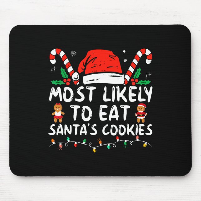 Am Wahrscheinlichsten wird Santa Kekse essen Famil Mousepad (Vorne)