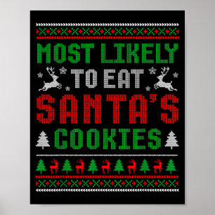 Am Wahrscheinlichsten wird Santa Kekse essen Famil Poster