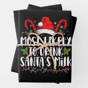 Am wahrscheinlichsten wird Santa's Milch getrunken Geschenkpapier Set