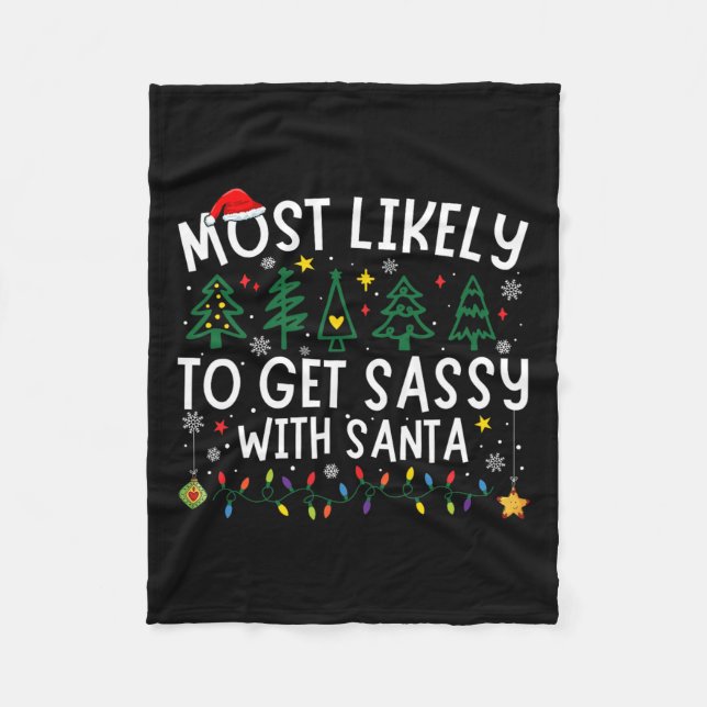 Am wahrscheinlichsten wird sie mit Santa Matching  Fleecedecke (Vorderseite)