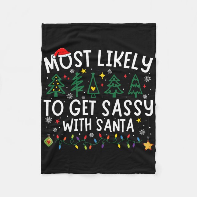 Am wahrscheinlichsten wird sie mit Santa Matching  Fleecedecke (Vorderseite)