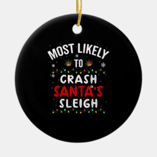 Am wahrscheinlichsten wird Weihnachten der Schlitt Keramik Ornament