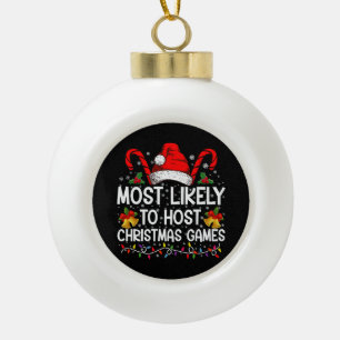 Am wahrscheinlichsten wird Weihnachtsspiele Famili Keramik Kugel-Ornament