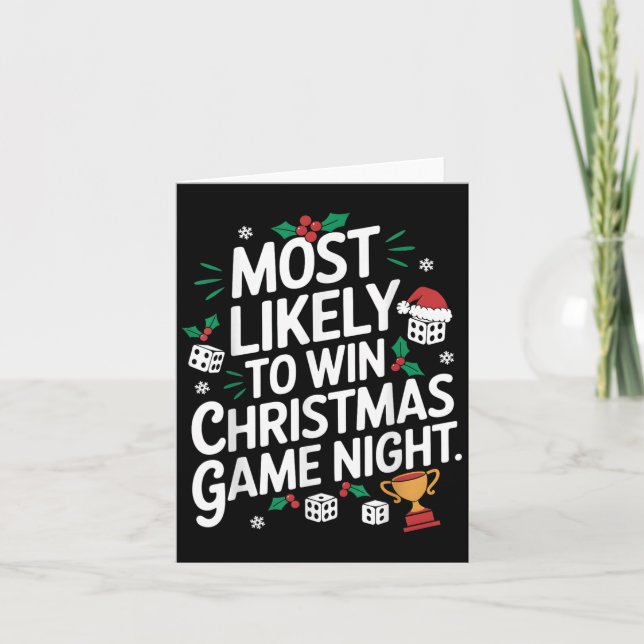 Am wahrscheinlichsten zu gewinnen Weihnachts-Spiel Karte (Vorderseite)
