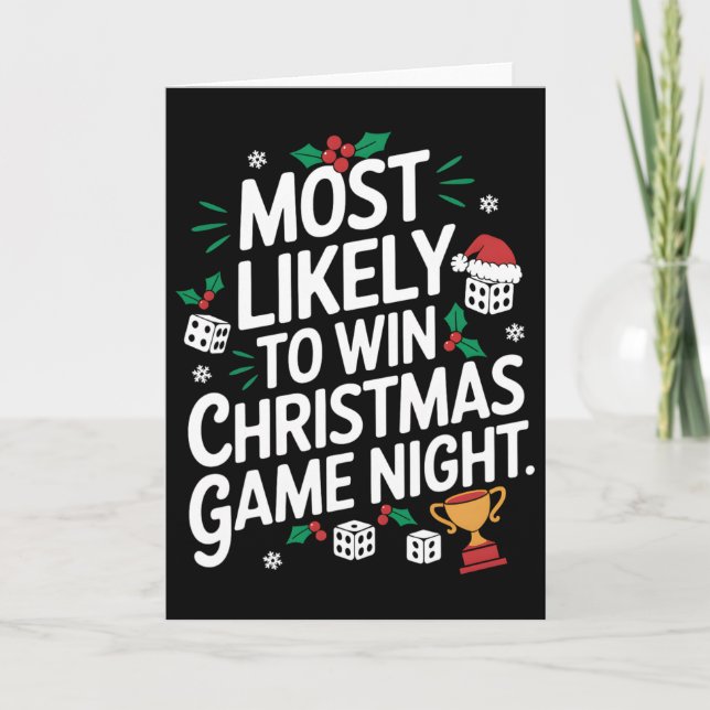 Am wahrscheinlichsten zu gewinnen Weihnachts-Spiel Karte (Vorderseite)
