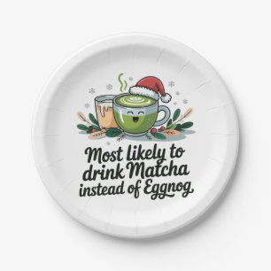 Am wahrscheinlichsten zu trinken Matcha statt Eggn Pappteller