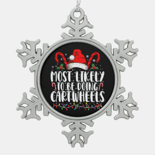 Am wahrscheinlichsten zu tun Cartwheels Matching X Schneeflocken Zinn-Ornament