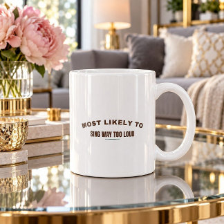 Am wahrscheinlichsten zu viel zu laut singt Weihna Kaffeetasse