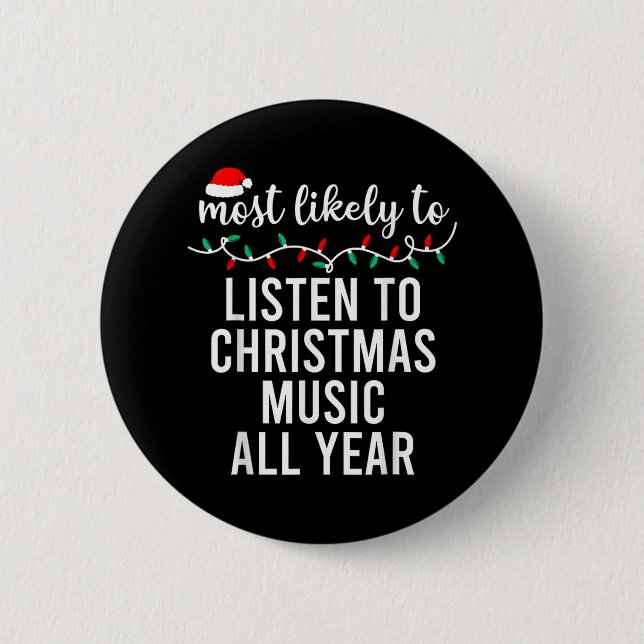 Am wahrscheinlichsten zu Weihnachten Matching Fami Button (Vorderseite)