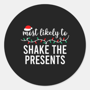 Am wahrscheinlichsten zu Weihnachten Matching Fami Runder Aufkleber