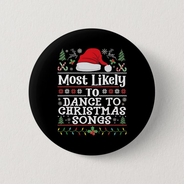 Am wahrscheinlichsten zu Weihnachtsliedern zu tanz Button (Vorderseite)