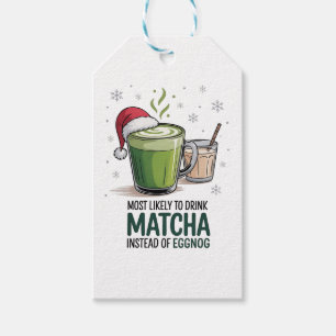 Am Weihnachten eher Matcha als Eierpunsch trinken Geschenkanhänger