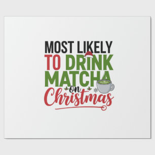 Am Weihnachtstag Matcha trinken wahrscheinlich Geschenkpapier