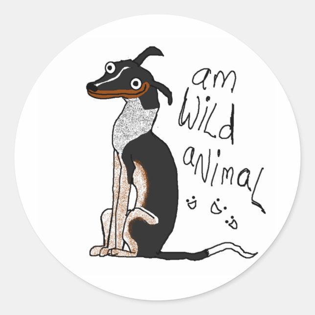 Am Wild Animal Runder Aufkleber (Vorderseite)